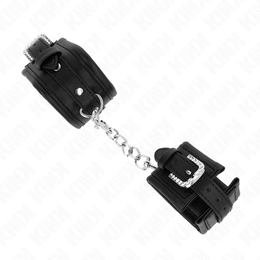 KINK - PULSEIRAS COM FIVELA DE STRASS PRETO AJUSTÁVEIS 25-32 CM X 5,5 CM