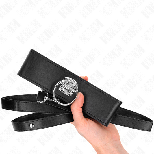 KINK - 116 CM STUDDED LEASH COLLAR WITH 50 X 5 CM LEATHER STRAP