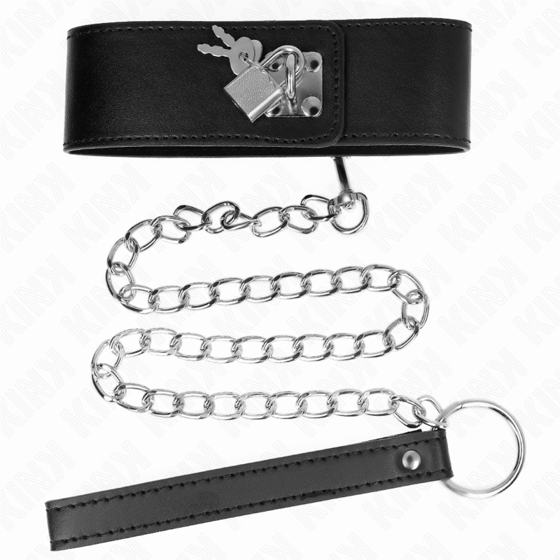 KINK - COLLAR WITH BELT 65 CM WITH WIDE BLACK ADJUSTABLE BRACELET 33.5-41 CM X 5 CM