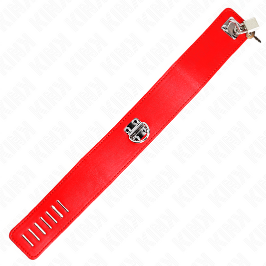 KINK - COLLAR WITH BELT 65 CM WITH WIDE RED ADJUSTABLE BRACELET 33.5-41 CM X 5 CM