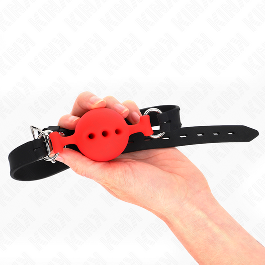 KINK - SACO DE SILICONE COMPLETO 55 x 2 CM COM BOLA DE 4,5 CM TAMANHO M VERMELHO AJUSTÁVEL 35-51 CM
