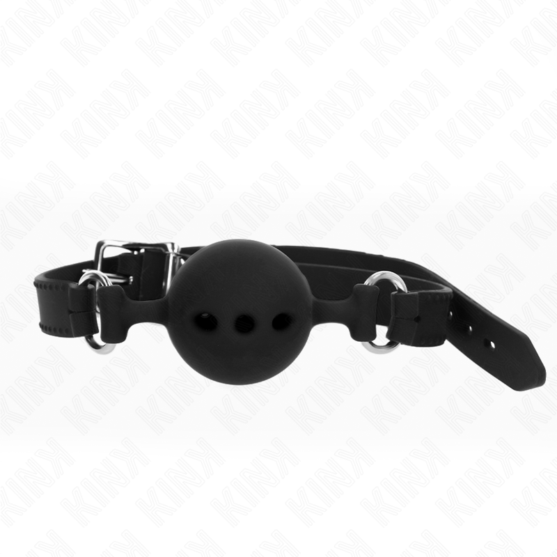 KINK - BASTÃO DE SILICONE INTEIRO 55 x 2 CM COM BOLA DE 5 CM TAMANHO L PRETO AJUSTÁVEL 35-51 CM