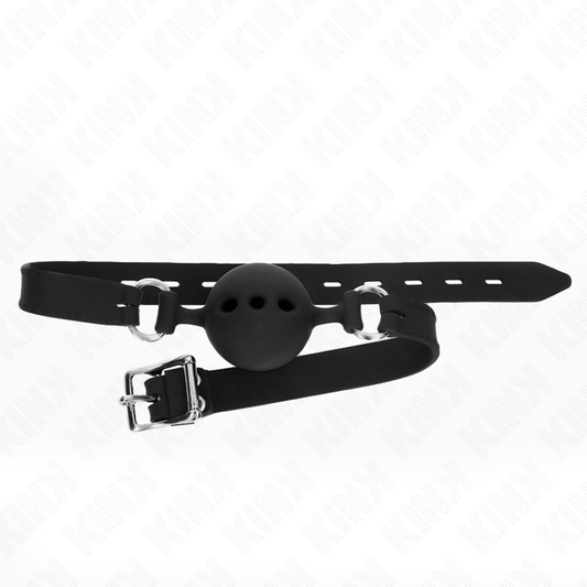 KINK - BASTÃO DE SILICONE INTEIRO 55 x 2 CM COM BOLA DE 5 CM TAMANHO L PRETO AJUSTÁVEL 35-51 CM