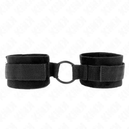 KINK - PUNHOS DE PELE PARA INICIANTES 25 CM COM O-RING 4 CM PRETO AJUSTÁVEL 15-25 CM