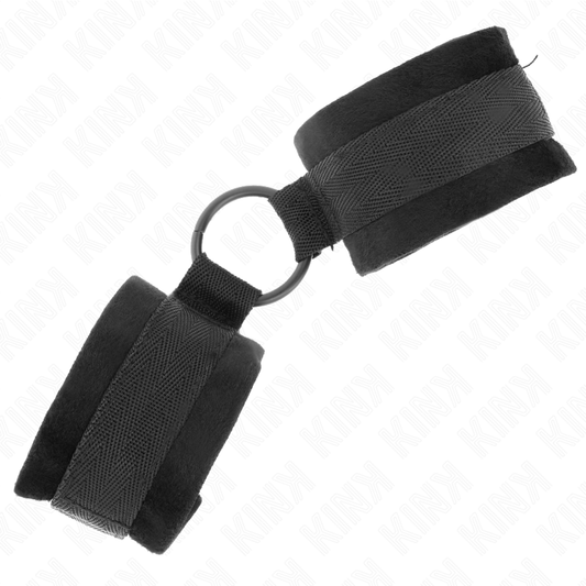 KINK - PUNHOS DE PELE PARA INICIANTES 25 CM COM O-RING 4 CM PRETO AJUSTÁVEL 15-25 CM