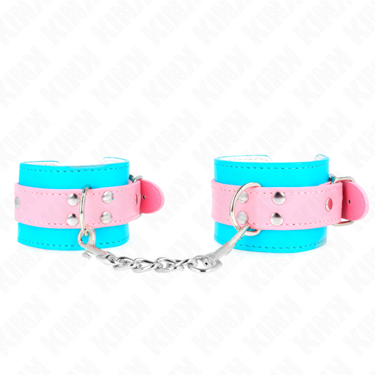 KINK - Punhos ajustáveis ​​fofos em azul/rosa 16-28 cm x 5 cm