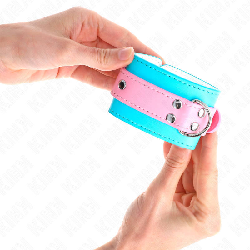 KINK - Punhos ajustáveis ​​fofos em azul/rosa 16-28 cm x 5 cm