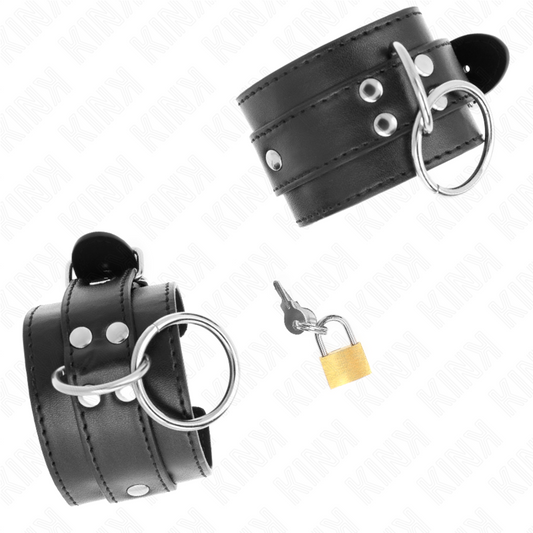 KINK - ALMOFADAS DE PULSO COM TRAVA DE ANEL DE O-RING PRETO AJUSTÁVEIS 20-28CM X 5,5CM