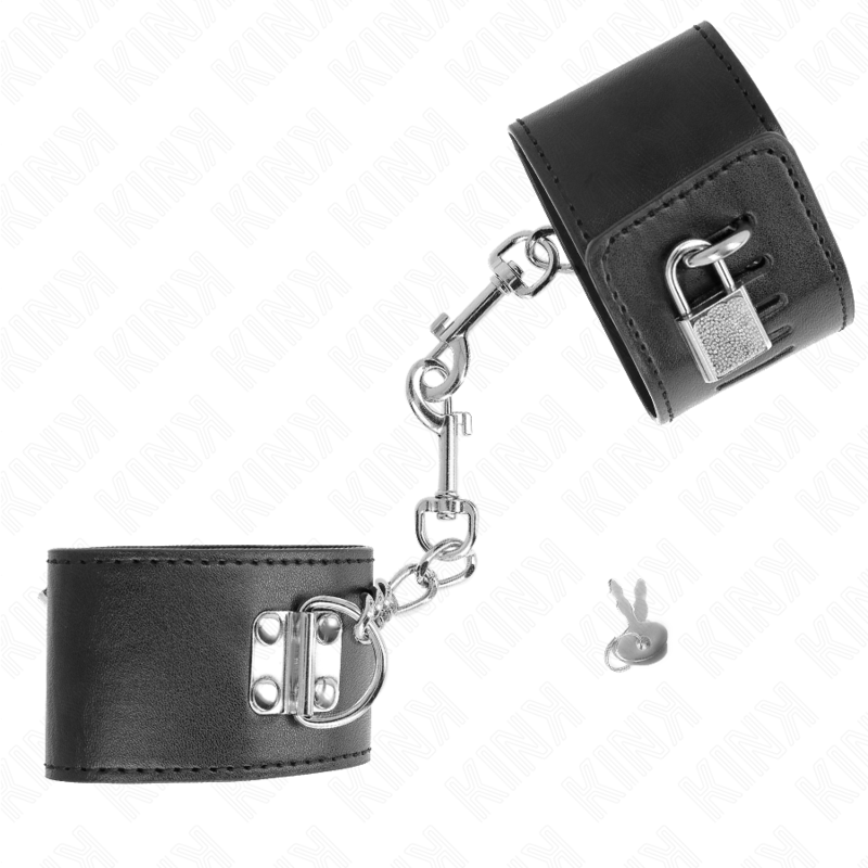 KINK - DESCANSO DE PULSO COM FECHO DE CADEADO PRETO AJUSTÁVEL 16-23 CM X 5,5 CM