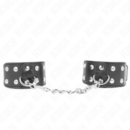 KINK - BRACELETS WITH DOUBLE LINE OF ADJUSTABLE BLACK STUDS