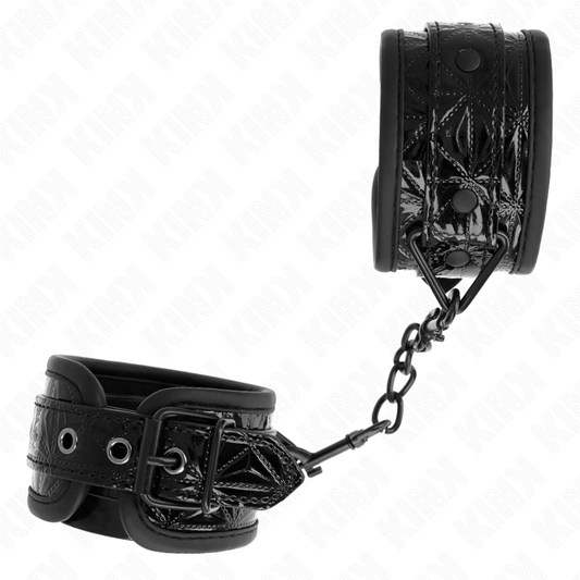 KINK - Restrições de pulso ajustáveis ​​com padrão de diamante preto 17-26 cm x 5,5 cm