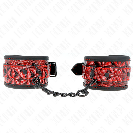 KINK - DESCANSO DE PULSO AJUSTÁVEL COM PADRÃO DE DIAMANTE VERMELHO ESCURO 17-26 CM X 5,5 CM
