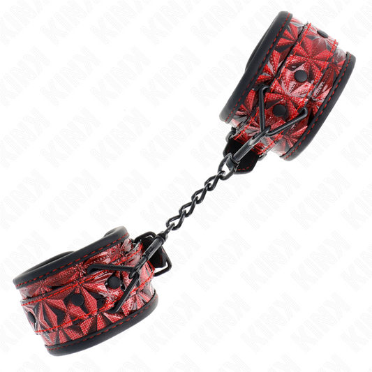 KINK - DESCANSO DE PULSO AJUSTÁVEL COM PADRÃO DE DIAMANTE VERMELHO ESCURO 17-26 CM X 5,5 CM