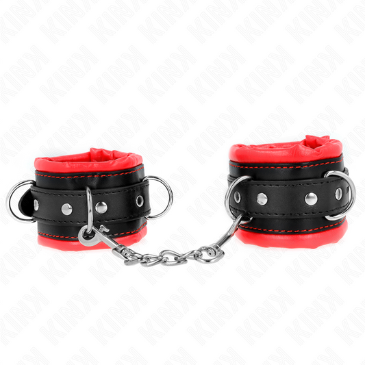 KINK - APOIO DE PULSO PARA SERVIÇO PESADO FORRADO COM PELE VERMELHA AJUSTÁVEL 20-30 CM X 6 CM