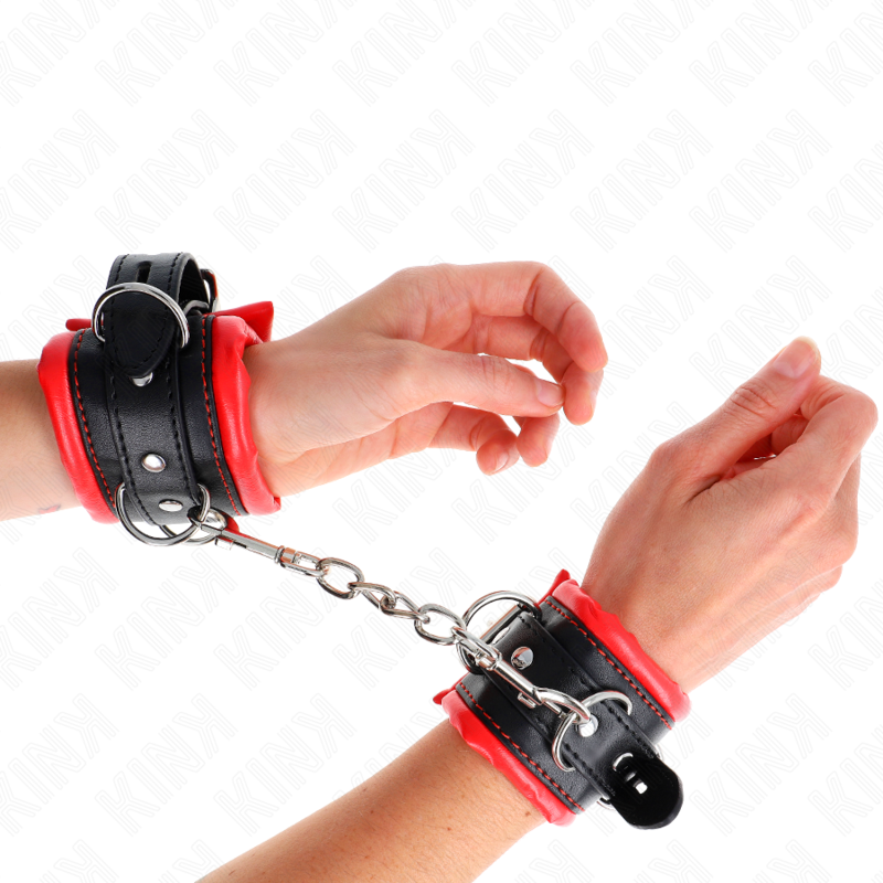 KINK - APOIO DE PULSO PARA SERVIÇO PESADO FORRADO COM PELE VERMELHA AJUSTÁVEL 20-30 CM X 6 CM