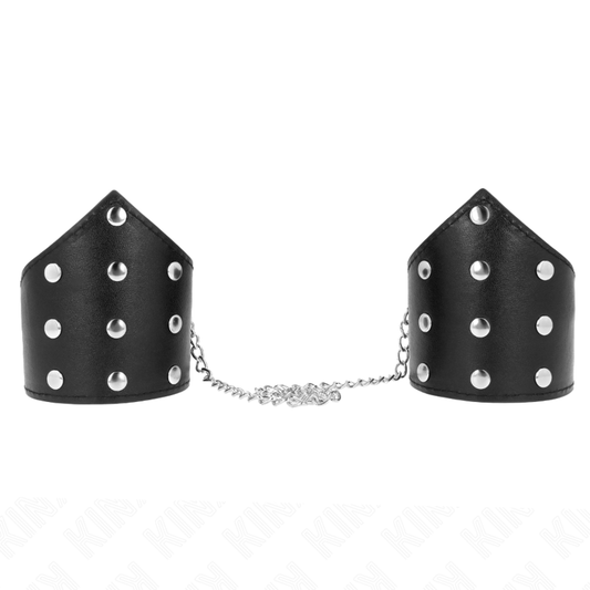 KINK - PULSEIRAS ESTILO BOLINHA PRETA COM CORRENTE AJUSTÁVEL 17-23 CM X 8,5 CM