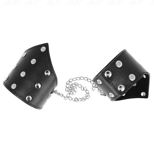 KINK - PULSEIRAS ESTILO BOLINHA PRETA COM CORRENTE AJUSTÁVEL 17-23 CM X 8,5 CM