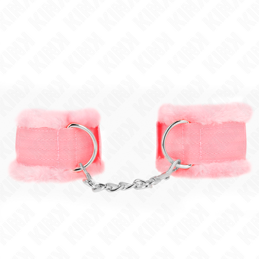 KINK - Adjustable Pink Fur Lined Wrist Rests 17-31 cm x 7 cm