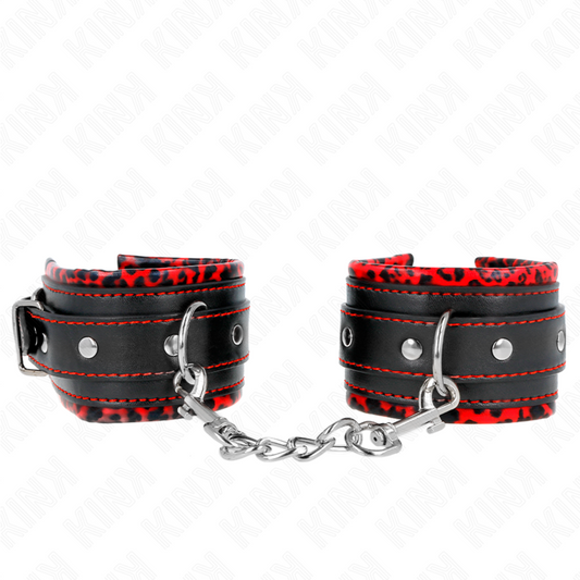 KINK - APOIO DE PULSO AJUSTÁVEL COM FORRO DE PELE VERMELHO/PRETO 17-29 CM X 6 CM