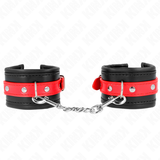 KINK - BLACK WRIST RESTRAINT WITH ADJUSTABLE RED BELT 17-28 CM X 6 CM