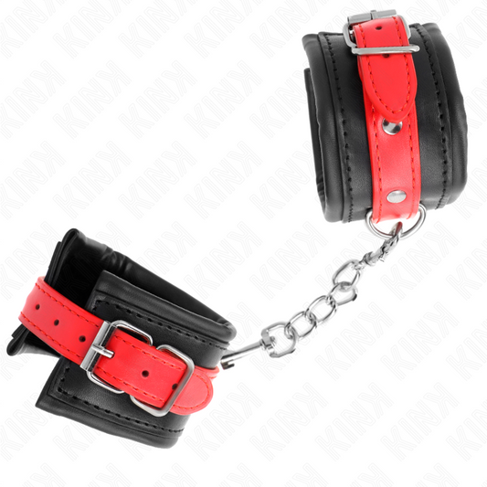 KINK - BLACK WRIST RESTRAINT WITH ADJUSTABLE RED BELT 17-28 CM X 6 CM