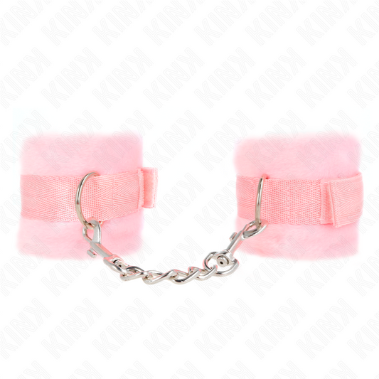 KINK - BEGINNER PINK FUR CUFF WARMERS 30 X 7 CM