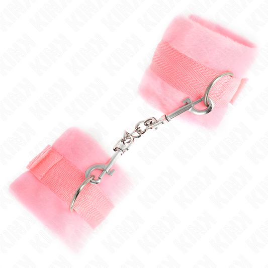 KINK - BEGINNER PINK FUR CUFF WARMERS 30 X 7 CM