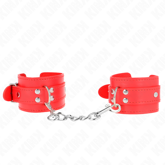 KINK - PULSEIRAS AJUSTÁVEIS VERMELHAS ÚNICAS 20-23 CM X 5,5 CM