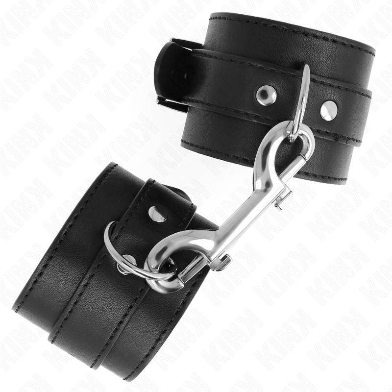 KINK - WRIST BANDS - SINGLE ROW RIVET &amp; LARGE ADJUSTABLE BLACK BUCKLE 17-28 CM X 5 CM