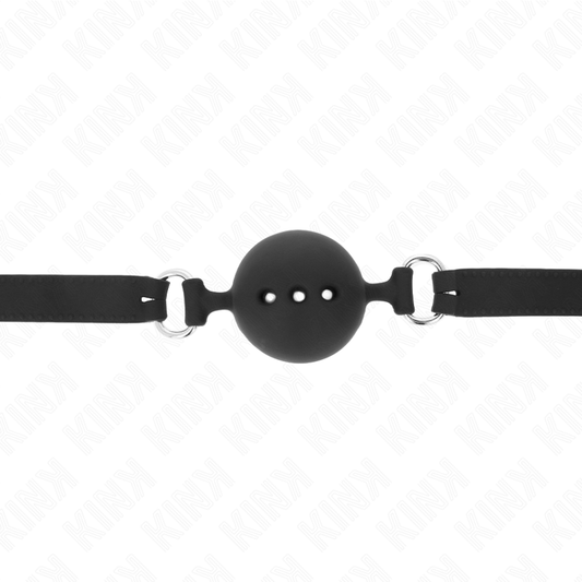 KINK - BASTÃO DE SILICONE INTEIRO 55 x 2 CM COM BOLA DE 4,5 CM TAMANHO M PRETO AJUSTÁVEL 35-51 CM