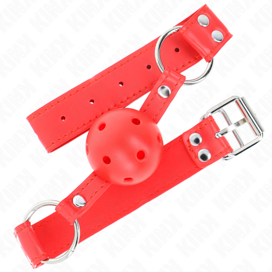 KINK - HOLLOW RED HARD BALL GAG FULL 62 x 2 CM