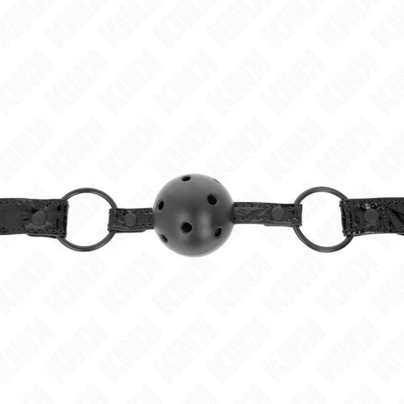 KINK - MORDAÇA DE BOLA COM PADRÃO DE DIAMANTE DE 4,5 CM MODELO 3 64,5 CM AJUSTÁVEL 42-60 CM