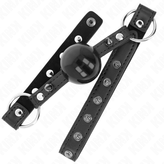 KINK - 4 CM BALL GAG WITH RIVET POINT AND SNAP LOCK 65 x 2 CM