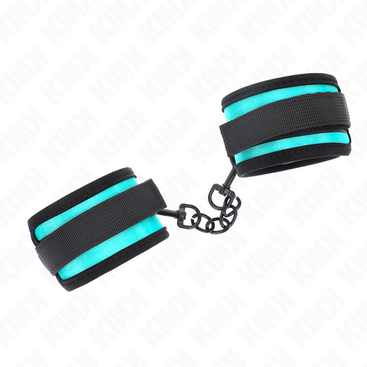 KINK - CORTE DE PUNHO DE NYLON HOOK &amp; LOOP PRETO-AZUL AJUSTÁVEL 18-32 CM X 5 CM