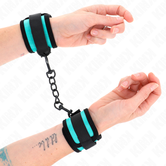 KINK - CORTE DE PUNHO DE NYLON HOOK &amp; LOOP PRETO-AZUL AJUSTÁVEL 18-32 CM X 5 CM
