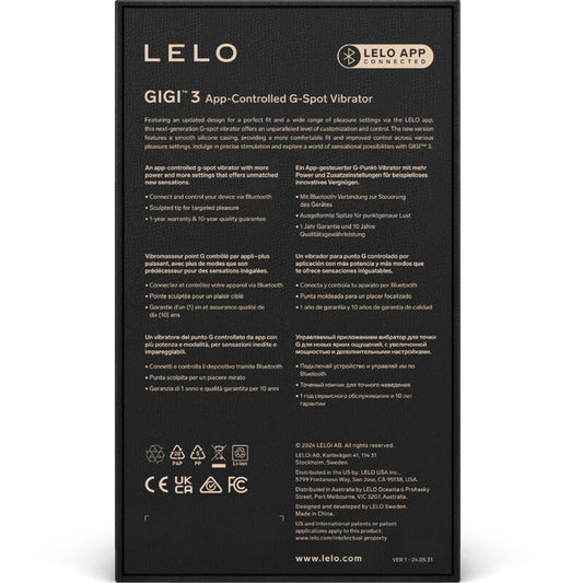 LELO - VIBRADOR GIGI™ 3 AZUL PARA PONTO G