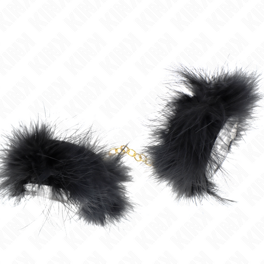 KINK - FEATHER CUFF BANGLE WITH GOLD CHAIN ​​MODEL 0