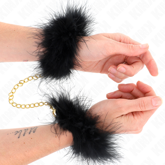 KINK - FEATHER CUFF BANGLE WITH GOLD CHAIN ​​MODEL 0