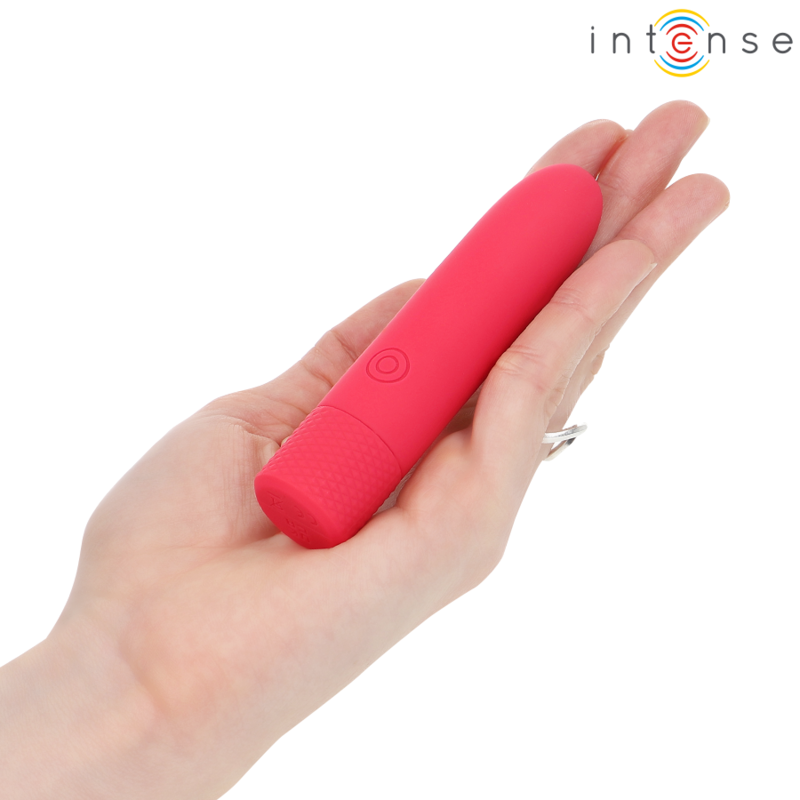 INTENSO - SYMONE USB RECARREGÁVEL VIBRANTE BULLET 8 VIBRAÇÕES VERMELHO 10 X 2,2 CM
