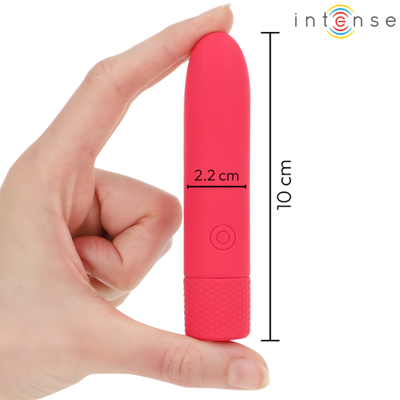 INTENSO - SYMONE USB RECARREGÁVEL VIBRANTE BULLET 8 VIBRAÇÕES VERMELHO 10 X 2,2 CM