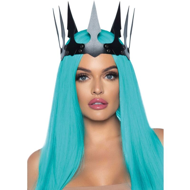 LEG AVENUE - EVIL CROWN IN FAUX LEATHER WITH BLACK STUDS