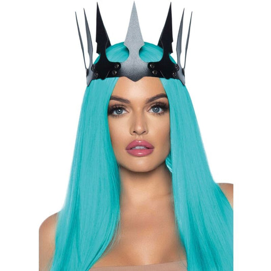 LEG AVENUE - EVIL CROWN IN FAUX LEATHER WITH BLACK STUDS