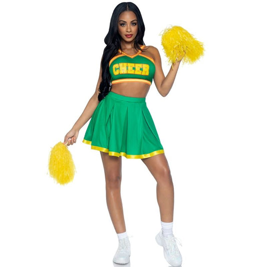 LEG AVENUE - GREEN POM-POM GIRLS COSTUME S/M