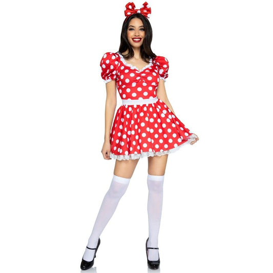 LEG AVENUE - POLKA DOT DRESS + RED/WHITE HEADBAND S