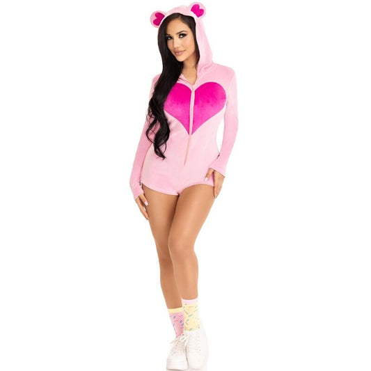 LEG AVENUE - PINK TEDDY BEAR VELVET BODY S