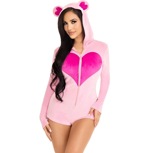 LEG AVENUE - PINK TEDDY BEAR VELVET BODY M