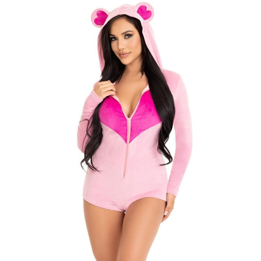 LEG AVENUE - PINK TEDDY BEAR VELVET BODY M