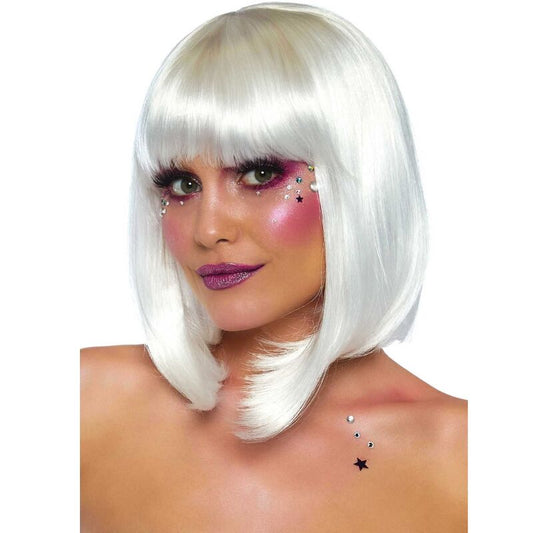 LEG AVENUE - WHITE GLOW-IN-THE-Dark BOB WIG