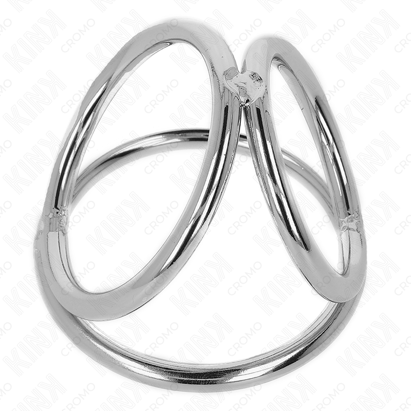 KINK - TRIPLE CHROME METAL COCK RING 3.2CM TO 4.5CM