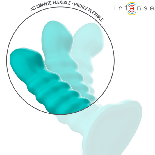 INTENSO - VIBRADOR BUFFY TAMANHO ESPIRAL DESIGN 10 VIBRAÇÕES CONTROLE REMOTO AZUL